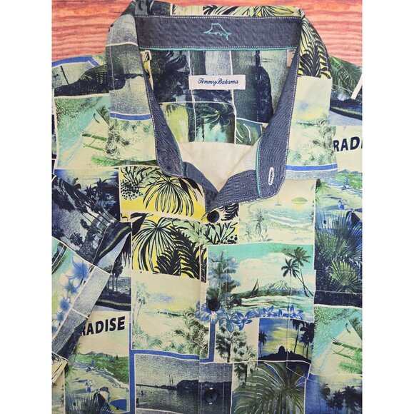 Tommy Bahama 3XL Mens Hawaiian Print Short Sleeve Button-Up Shirt - Picture 4 of 6